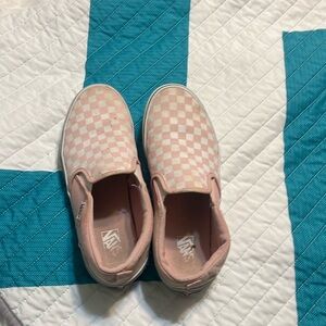 Girls Vans, size 6, pink and white checkered , lightly  worn